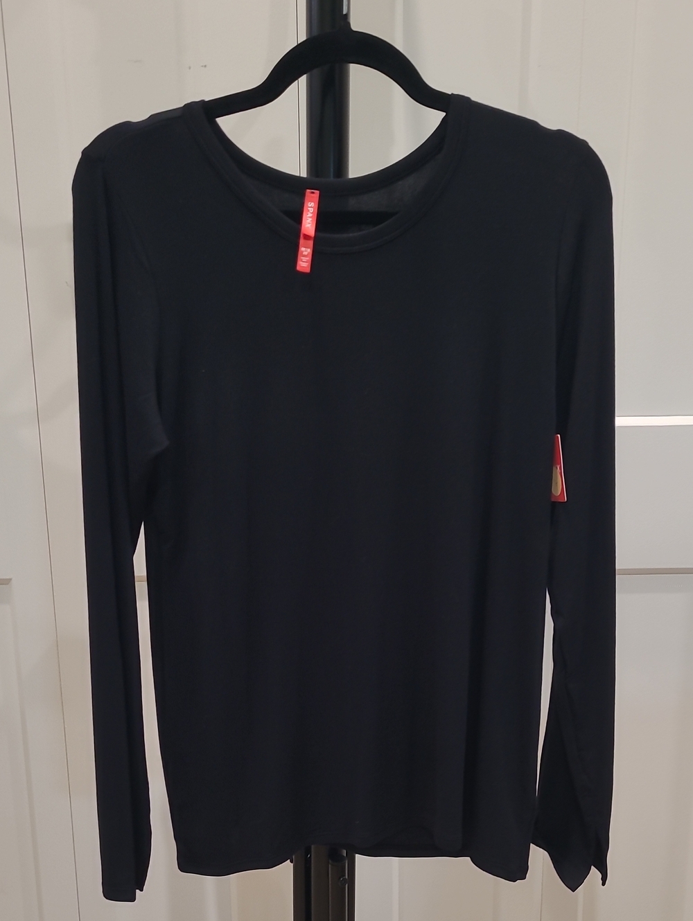 SPANX Black Long Sleeve Crewneck Top - 93% Modal NWT